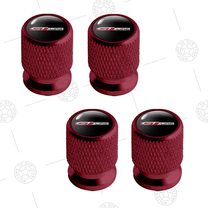 4pcs GT LINE Logo Car Wheel Tire Valve Caps Air Stem Aluminum Accessories For Peugeot 306 308 u 208 3008 407 508 2008 4008 5008