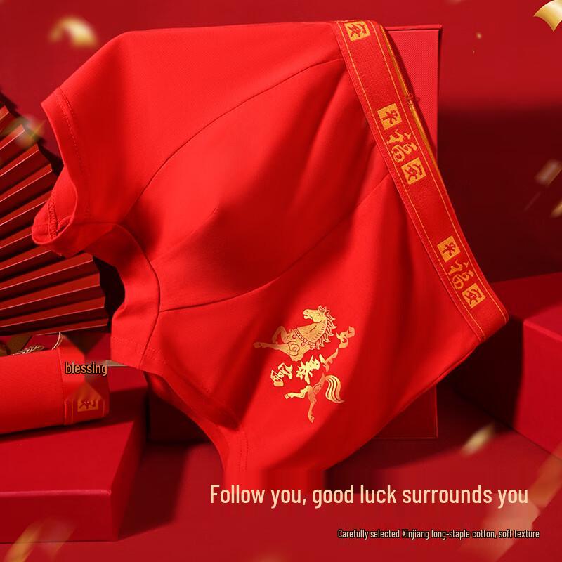 Woodpecker Men's Lucky Red Year of the Horse Boxer Briefs