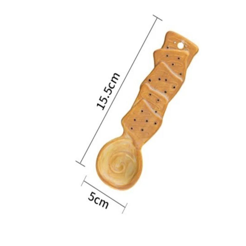 1pc Ceramic Spoon Cute Cartoon Long Handle Under Glaze High Appearance Individual Soup Rice Spoon Tableware