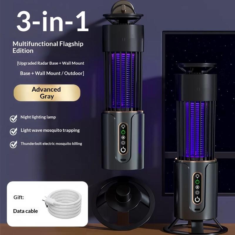 2-In-1 Mosquito Killer Lamp Anti-Mosquito Lamp Electronic Mosquito Zapper Rechargeable Mosquito Repellent 3-Level Timing Mode