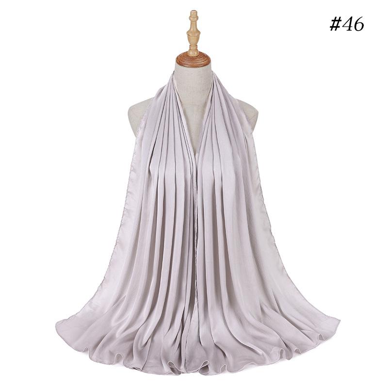 

Малайзия Индонезия натуральный морщинистый монохромный длинный шарф, гладкий креповый дышащий женский длинный шарф Msl151 70*175CM