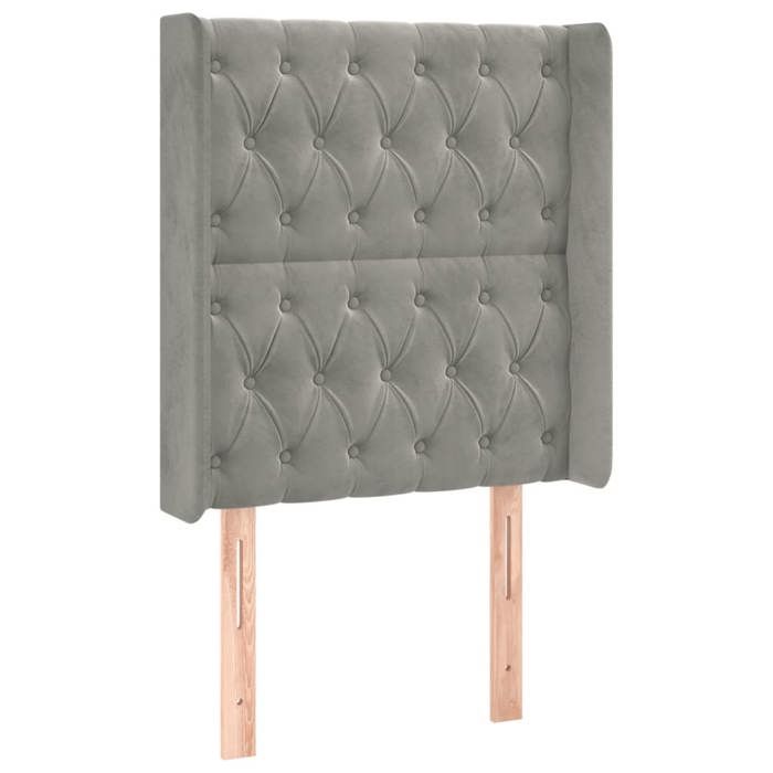 VidaXL Tête de Lit à LED Meuble de Chambre à Coucher Accessoire de Lit Simple Tête de Cadre de Lit Intérieur Gris Clair 3124414