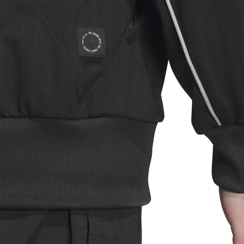 Adidas Jersey Top Byd3s Loose Fit Jacquard Knit Track Top KWX93 Black Men's (JG8578) J/XL