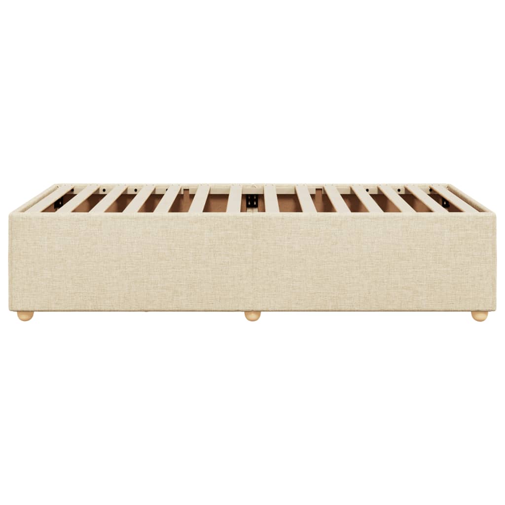 Bed Frame without Mattress Cream 80x200 cm Fabric