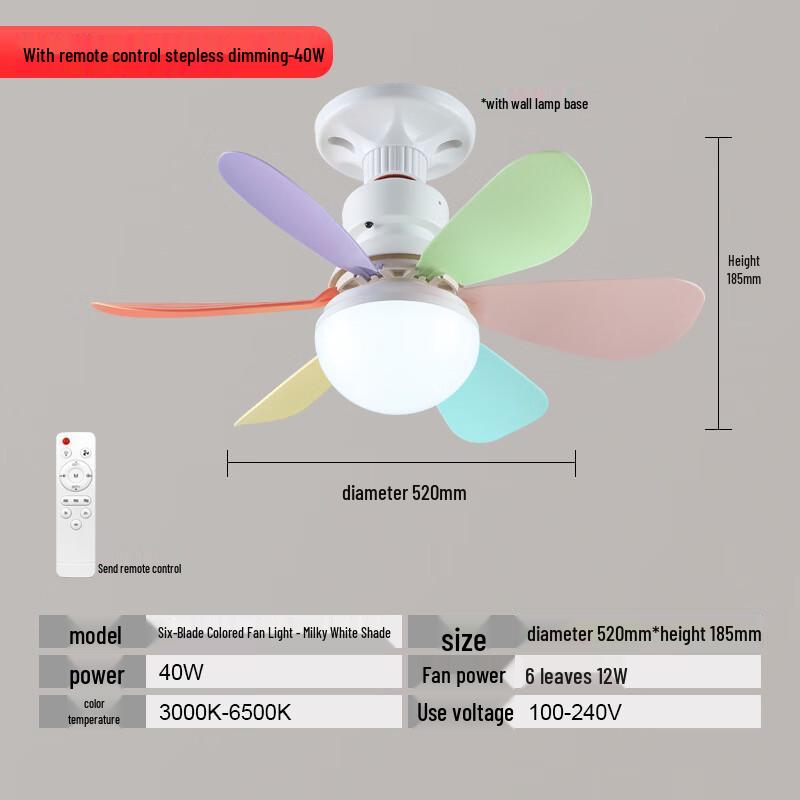 

Rechargeable 6-Blade Screw-Mount Fan Light, 52CM