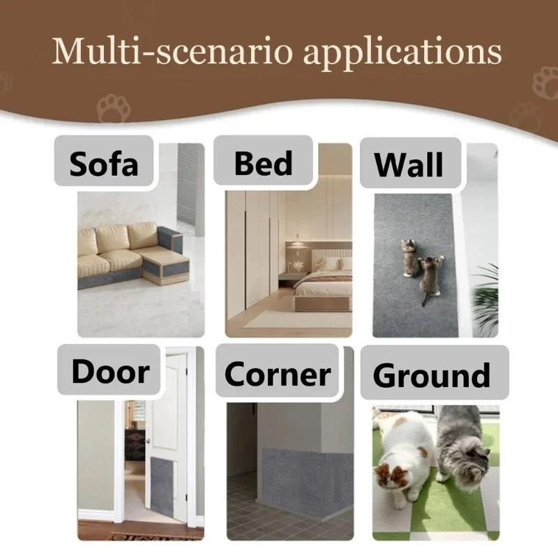 Cat Scratching Mat DIY Self-Adhesive Trimmable Carpet Cat Scratching Post Carpet for Anti-scratching Sofa Furniture Protection