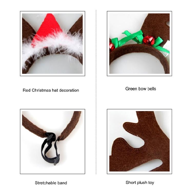 Holiday Pet Headpiece Reindeers Style Soft Ear Regulable Dog Accessory For Christmas Photography