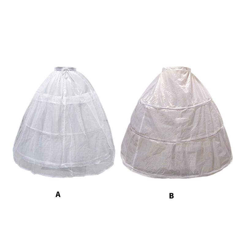 Bride Gown Petticoat with 3 Hoops Support Elastic Waist Band Tulle Underskirt for Wedding Dress and Evening Gowns