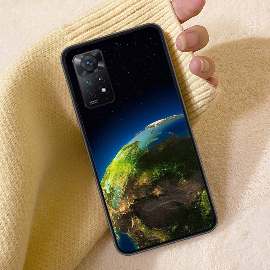 Erde, Sterne, Weltraum Handyhülle Für Redmi Note 13 14 15 Pro Plus 12 13C 12C 15C 9 10 10C 9T 9C 9A TPU Weiche Hülle Klare Handyhüllen