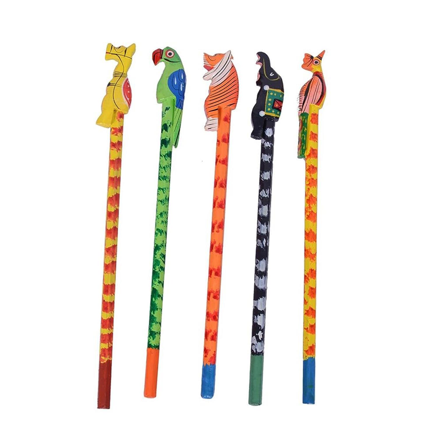 

Desi Toys Ручная роспись карандашей | Дизайн животных и птиц | Набор из 5