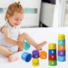Kids Bathroom Stacked Cups Set Toys Water/Beach Games Tool Cup Stacking Educational Toys for Baby Bathtub Toddlers Birthday Gift