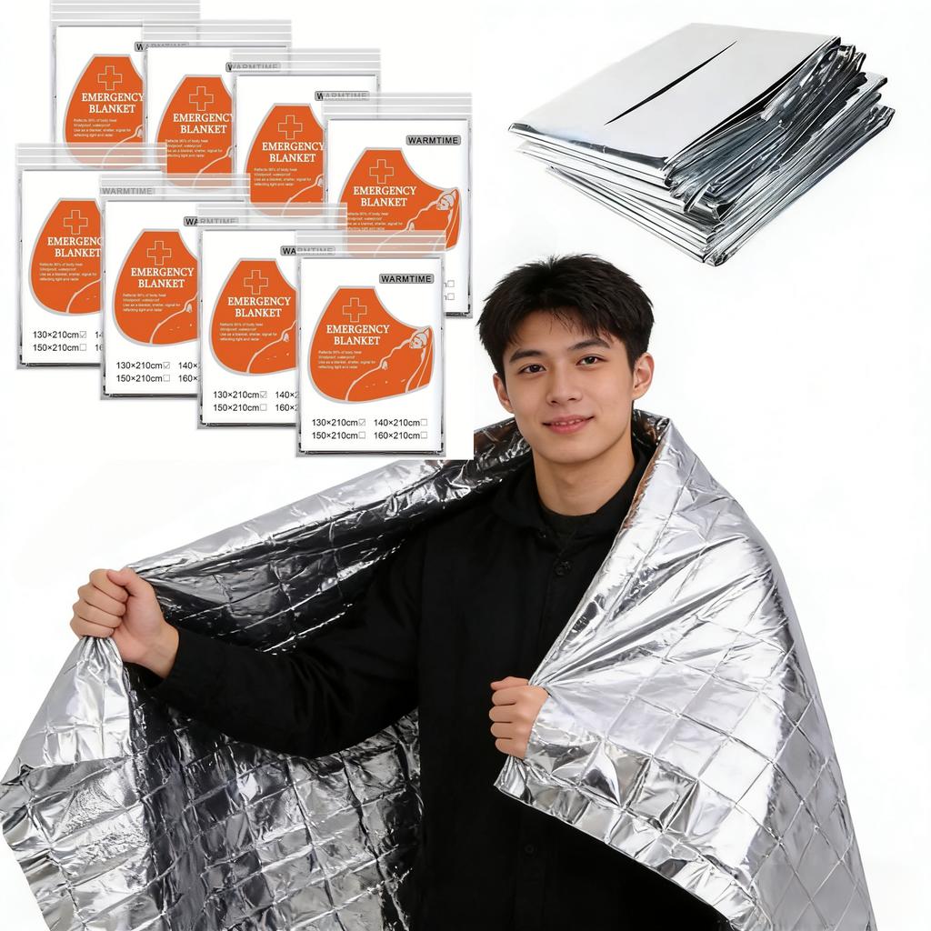 Outdoor Emergency Insulation Blanket, Silver Portable Windproof Thermal Blanket For Camping Hiking Sports