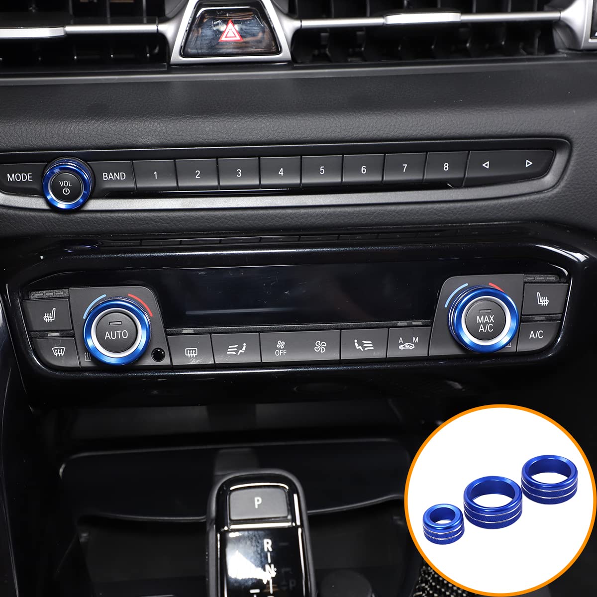 

Fit for Toyota Supra GR A90 A91 MK5 2019-2026 Air Conditioner and Volume Knob Cover, Aluminum Alloy Air Conditioner Volume Tune Button Cover Trim синий
