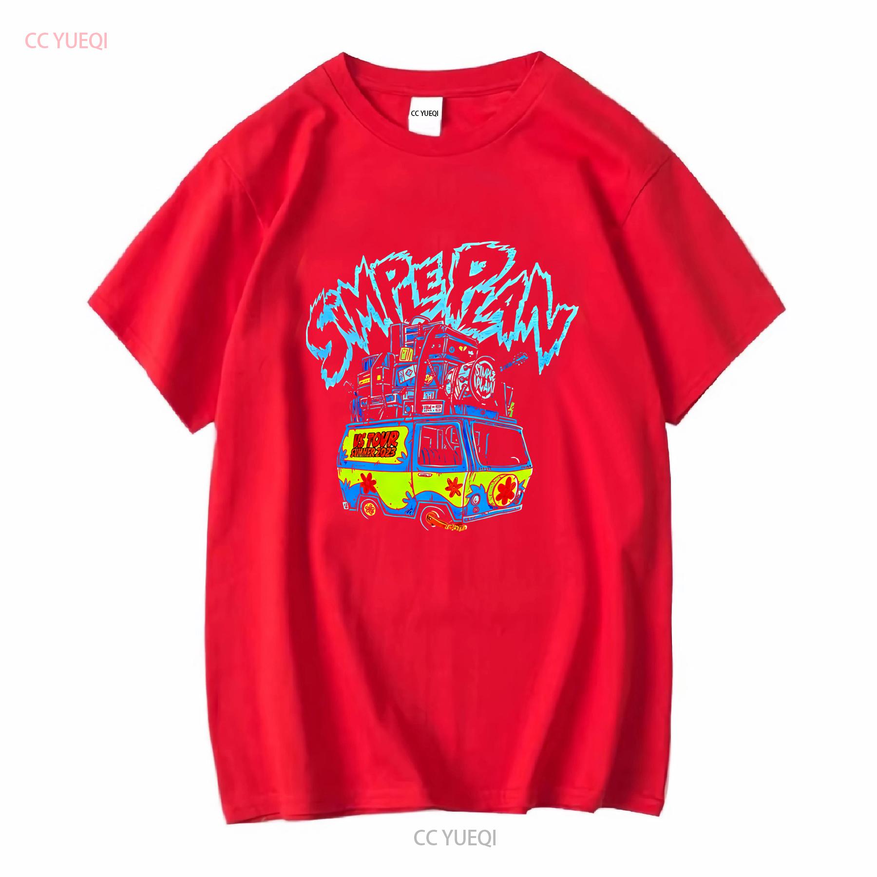 Simple plan us tour summer 2023 Black Cotton All Size T Shirt vintage Washed graphic Comfortable Breathable Stretched S