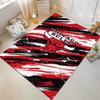 Chicago Bulls Logo with Abstract Red Pattern Non-slip Rug Suitable for Living Room and Bedroom Sofas.