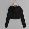 Girls' Color Short Hoodie Casual Pullover for Fall and Winter Everyday Wear
