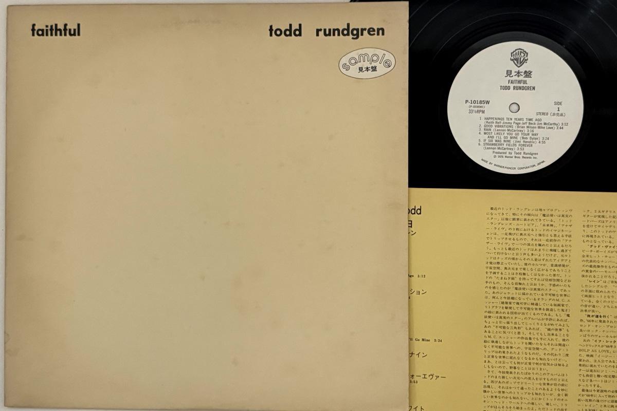 LP Record TODD RUNDGREN  Faithful P10185WPROMO WARNER BROS 1976 Japan Rock Used