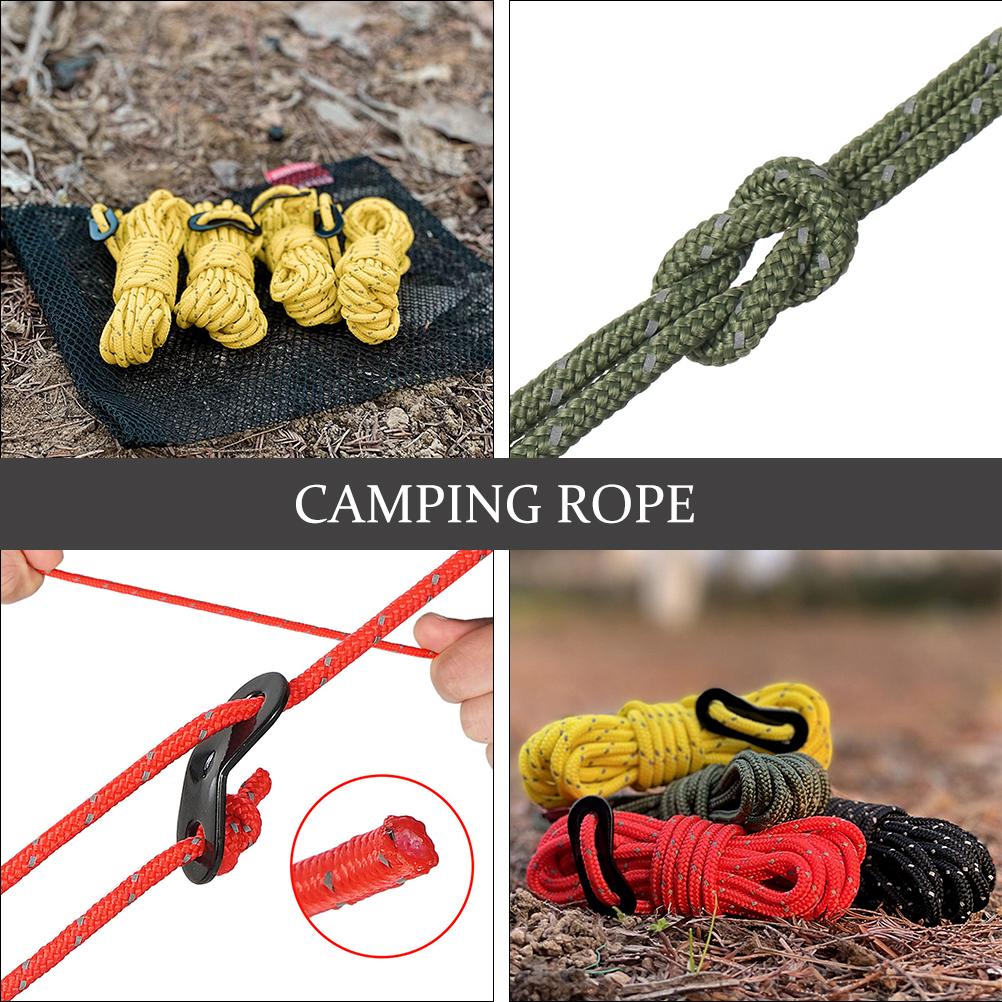 Reflective Guy Line For Tent Camping Wind Rope With Adjuster Outdoor Canopy Guy Ropes 4mm Reflective Tent Cord Set