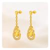 Gold Gourd Lively Pendant & Sand Gold Earrings Set for Women