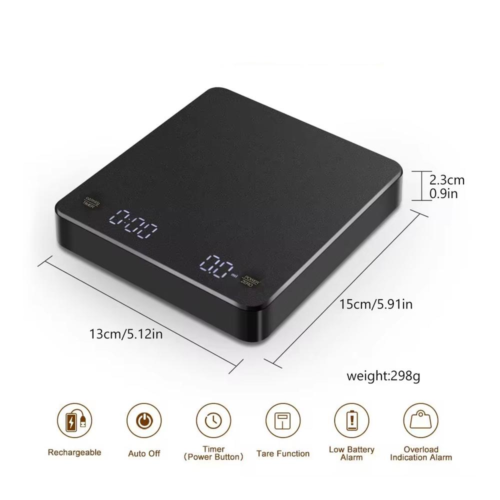 Mini Coffee Nano Coffee Scale with Timer Espresso Scale with Auto Tare Touch Sensor and Silicone Cover