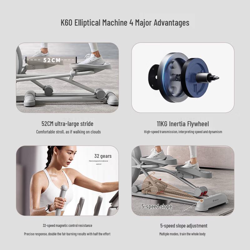 MERACH K60 Light Commercial Smart Elliptical Trainer CN plug (adapter included)