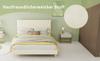 Modern minimalist soft bed, 140*200CM, beige, multifunctional bedroom furniture, low box bed frame without lifting rod, include140*200cm mattress.