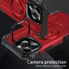 For iPhone 16 Pro Max Magnetic Case Lens Kickstand PC + TPU Shockproof Phone Cover