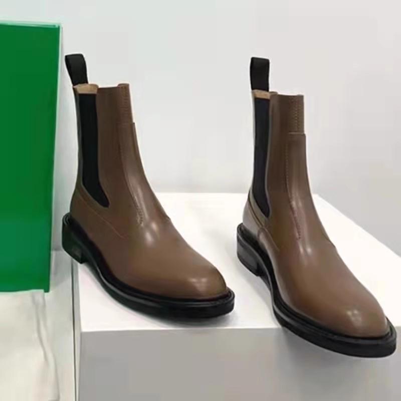 Fashion NEW Women Ankle Boots Fashion Eelgant Side Shoes Vintage Square Heels Autumn Winter Ladies Chelsea Booties