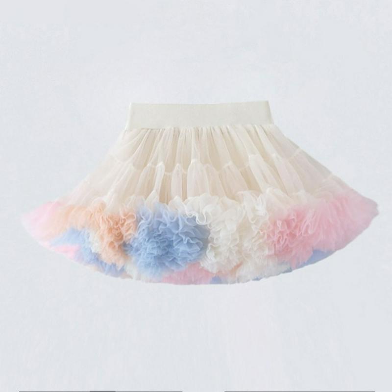Gonna in Pizzo Bambina Morbida Chiffon Sottogonna Colori Solidi Gonne Tutù Gonna da Ballo Bambina Sottogonna in Tulle di Natale Tulle