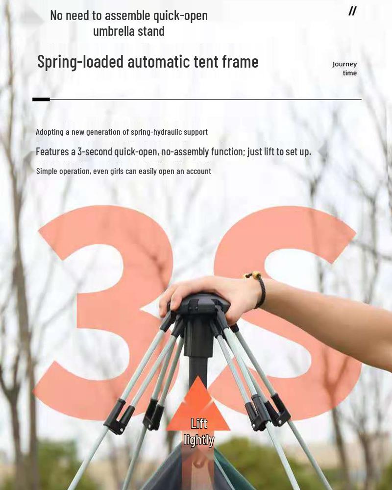 Thickened Automatic Folding Tent: Portable, Quick-Open, Rain & UV Protection for Camping & Beach.