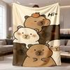 2026 Neuankunft Flanelldecke 1 Stück Ultra-Weiche Karikatur-Capybara-Druck Flanelldecke - Moderner Stil, Ganzjahres-Kuscheldecke für