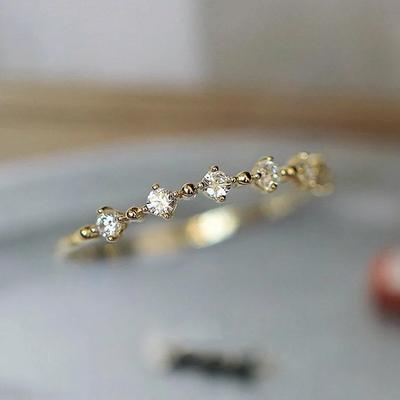 Light Luxury Stacked Index Finger Ring, Fashionable Versatile Ring, Simple Women'S Ring With Diamond Design