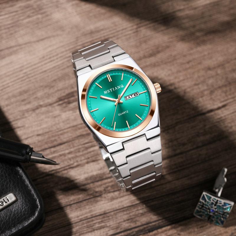 Fashion Thin Men'S Watch Quartz Watch Steel Belt Calendar Business High Value Watch Men