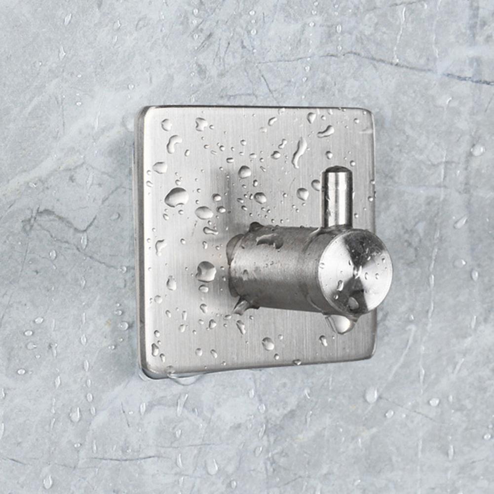 2Pcs 304 Stainless Steel Punch Free Self Adhesive Coat Clothes Towel Hooks for Kitchen Bathroom