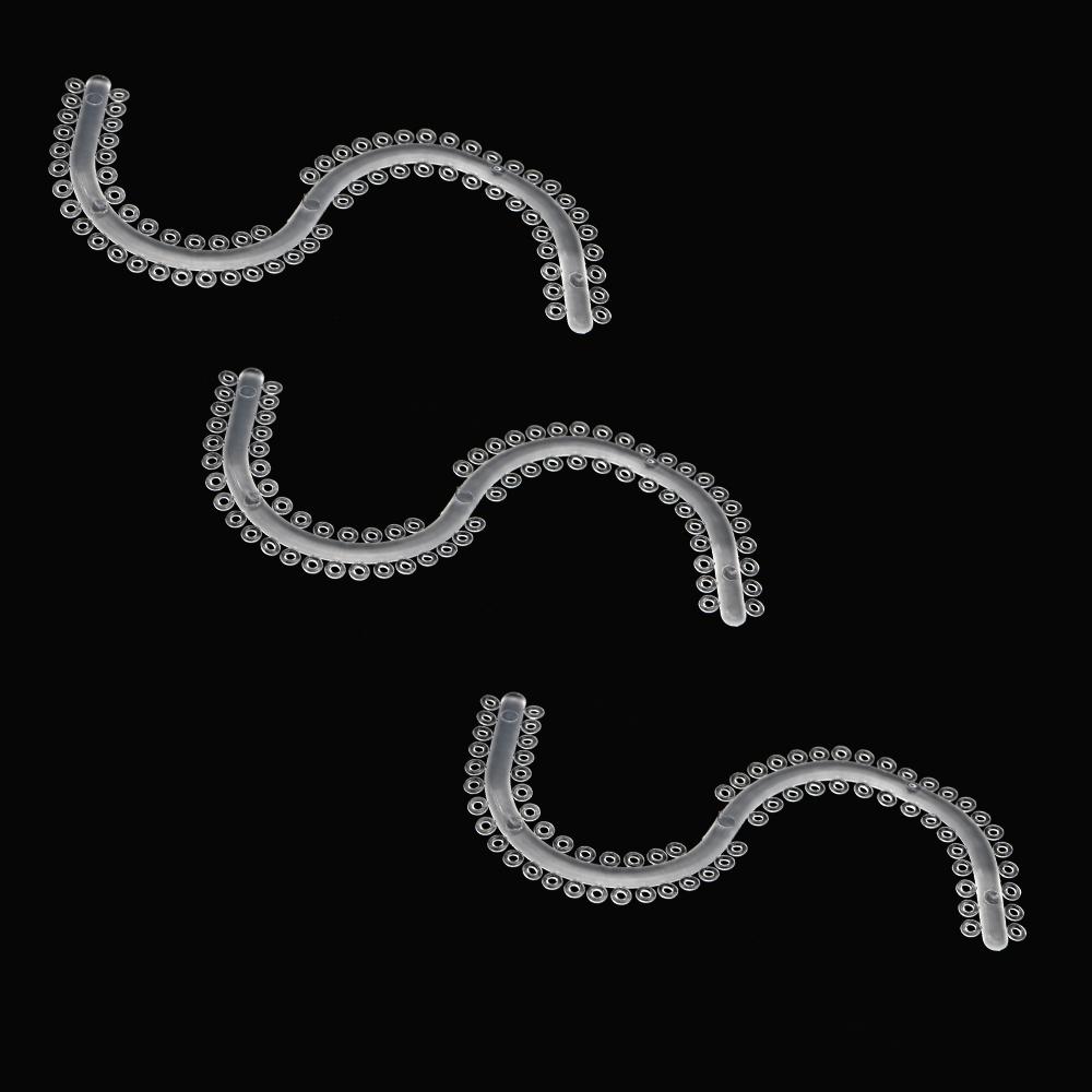 S shape Oral Separating Ligature Ties Elastic Separators Circle Rubber Ring 10sticks Transparent