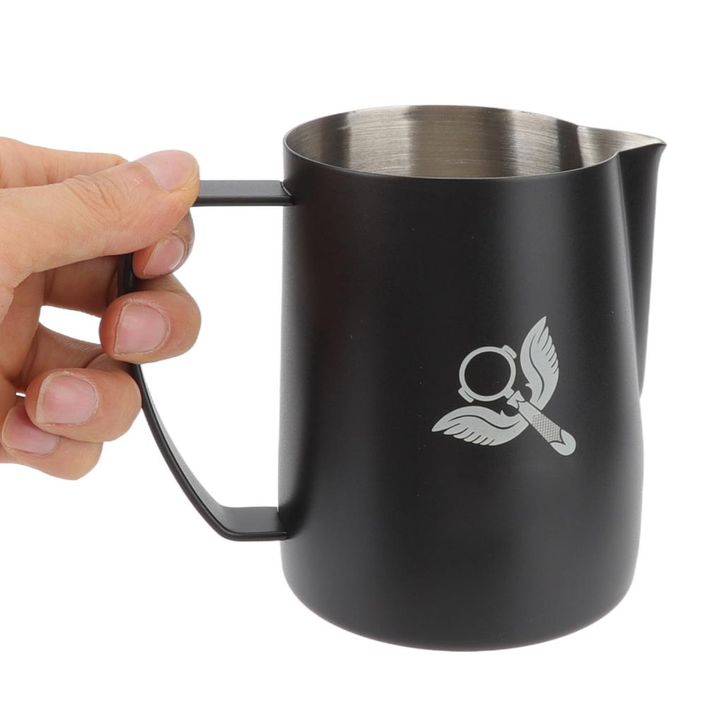 Frothing Cup Prevent Spilling 304 Stainless Steel Milk Frothing Pitcher with Handle for Coffee Making 600ml