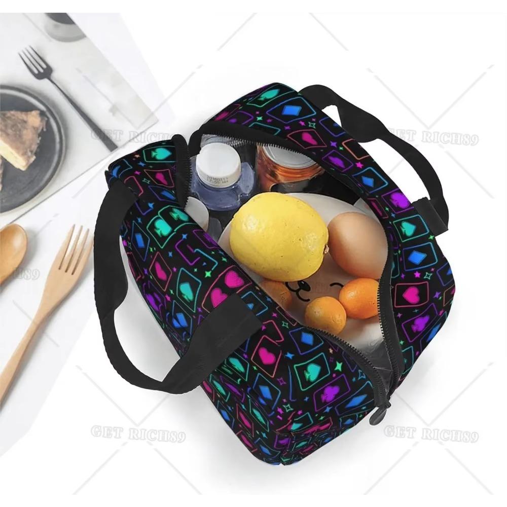 Bunte Sterne Tragbare Aluminiumfolie Verdickte Isolierung Lunchtasche Wiederverwendbare Großraum-Lunchbox für Jungen/Mädchen/Männer/Frauen