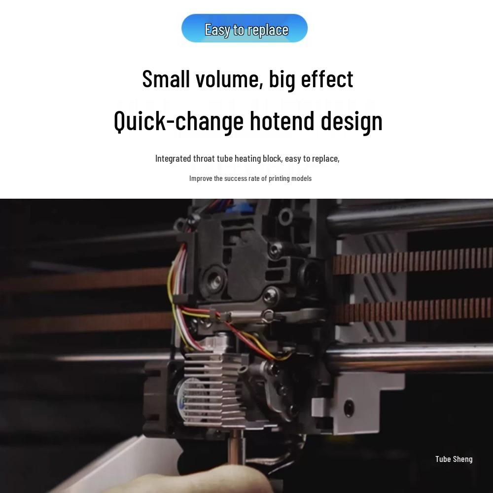 Upgraded Vertical Dimension Cube Cobra S1 Steel Nozzle with Integrated Ceramic Hot End for High-Temperature Printing.