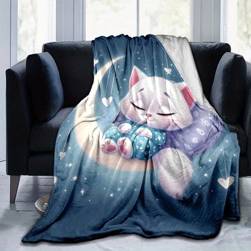 

1pc Cute Little Animals Printing Lightweight Flannel Blanket, Comfortable and Warm Blanket, for Camping Sofa Bed and Couch Office, Gift 100x150cm
