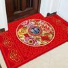 Washable Red Bedroom Spring Festival Chinese Anti-slip Rug Porch Mat Door Carpet