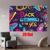 2D Plane, 1 Piece of Retro 90s Party Backdrop Banner, Suitable for Photo Booths and Nostalgic Events, Disco Party Decoration