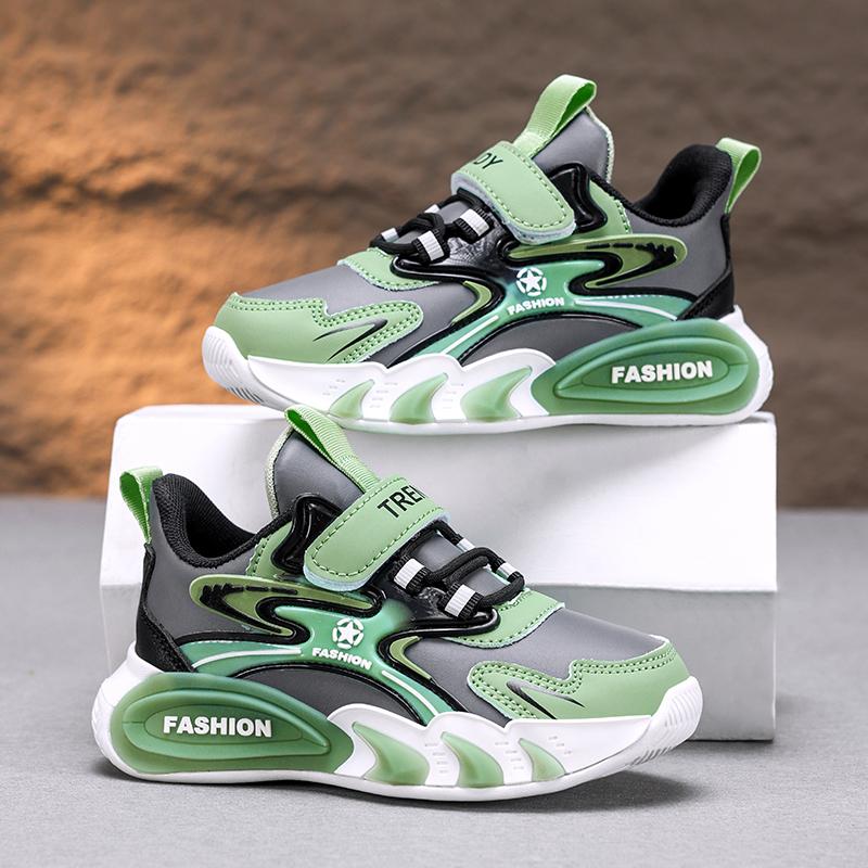 Childrens Tennis Shoes Boys School Running Exercise Anti Slip Cushioning Sports Shoes 2025 New Lightweight Leather Casual Shoes