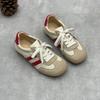 Openwork Casual Round-toe Flat Soft Leather Soft-soled Breathable Sandals for Women, Single-piece Shoes.