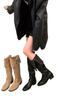 Thick heeled black high boots, over the knee boots, long boots, women's shoes, 2025 new autumn and winter skinny boots, long knight boots