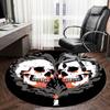1pc Skulls in Heart Shape with Candle Flame Round carpet, Made of Polyester,Perfect for Decorating Office Chairs, Living Rooms,Vibrant Decorative Rug