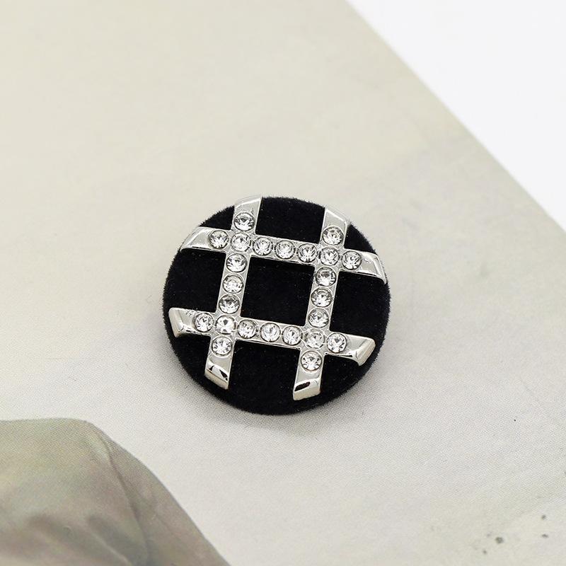 6Pcs Luxurious Design Inlaid With Rhinestones Metal  Button For Clothing Coat Skirt Clothing Accessory High Qulity Glod Black