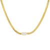 2026 New 18k Gold Plated Chain Necklace Women with Cubic Zircon,Green Stone Rainbow CZ Snake Necklace Adjustable Choker Jewekry