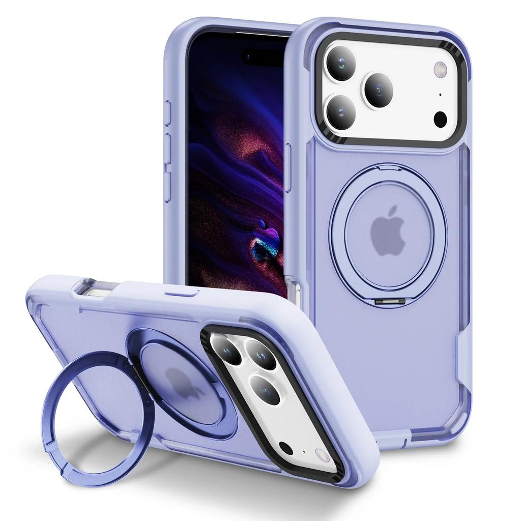 2-IN-1 Rugged Armor Wireless Charge Case For iPhone 17 Air 16E 15 14 Plus 13 12 11 Pro Max Metal Magnetic Holder Anti-Fall Cover
