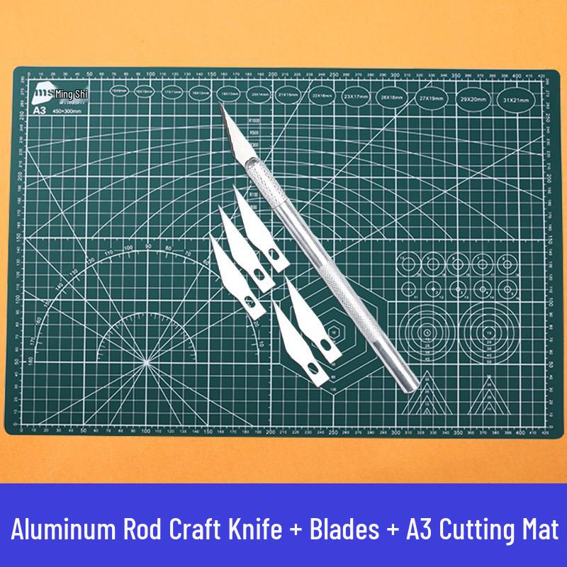 Handmade Carving Knife & Rubber Stamp Cutting Tool Set with Mat for Journals & Collage