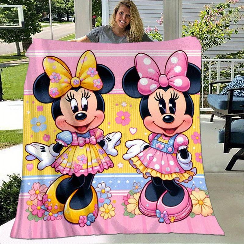 1pc Minnie Printing Blanket - Soft, All-Season Throw for Office Blanket, Car, Travel